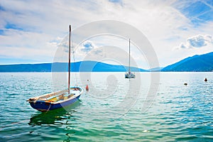 Boats in the Kotor bay, Montenegro