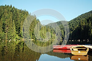 Boats on a lake