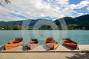 Boats at lake Bled