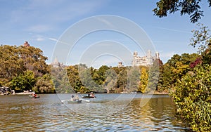 Boats on the Lake in Central Park, New York City