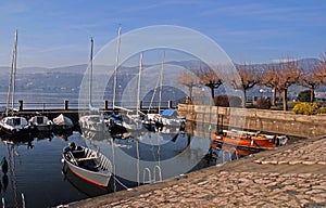 Boats on Lake Como, Italy.