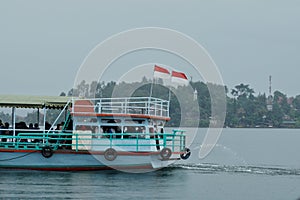 The boats in Lake Toba, a popular tourist destination in Sumatera Utara, Indonesia