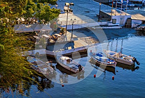 Boats on Lake Voulismeni, Agios Nikolaos, Crete, Greece