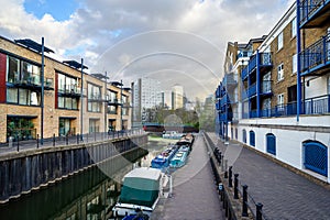 Boats at Limehouse Basin, London, UK