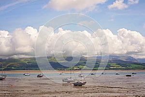 Boats at Low Tide in Anglesey Wales