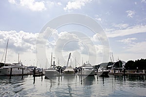 Boats at marina