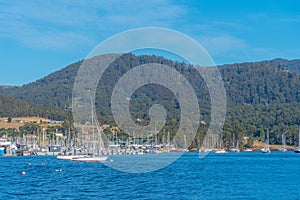 Boats at marina in Kettering, Australia