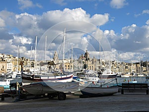 Boats in marina, Valetta, Malta