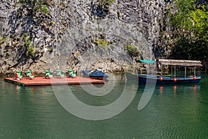 Boats at Matka reservoir in North Macedon