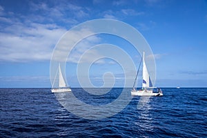 Boats in mediterranean sea