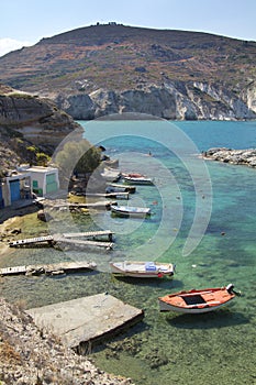 Boats at Milos island, Greece