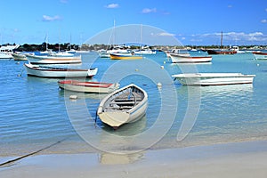 Boats at moor, Grand Bay, Mauritius