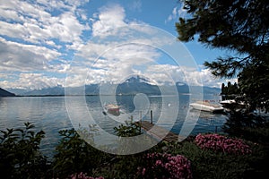 Boats Moored on Lake Geneva in Switzerland