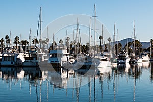 Boats Moored in Marina at Chula Vista Bayfront Park