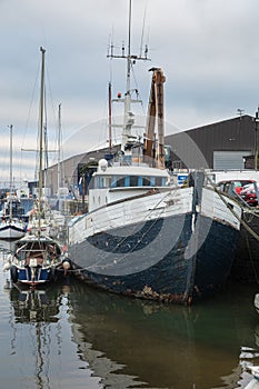 Boats Moored In The Outer Basin of Glasson Dock