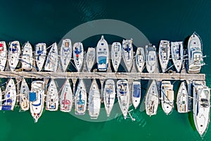 Boats moored at the pontoon Hendaye, France - Sokoburu harbour