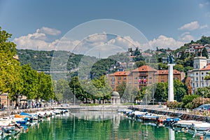 Boats mooring at Mrtvi kanal in Rijeka, Croatia