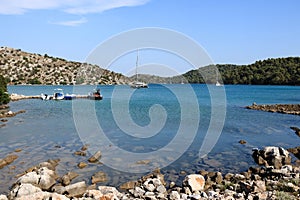 Boats in nature park Telascica on Dugi Otok, , Croatia