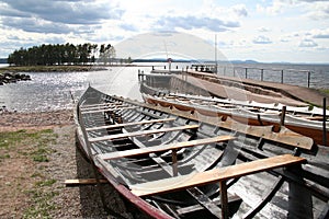 Boats near TÃÂ¤llberg (Dalarna, Sweden) photo