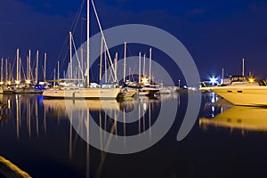 Boats in night