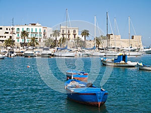 Boats at the old port of Bari. Apulia. photo