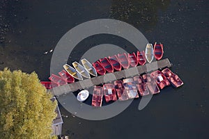 Boats in Olympic park lake