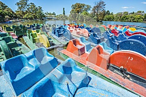 Boats on Palermo Woods in Buenos Aires, Argentina