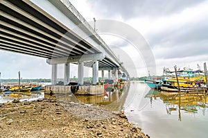 Boats park at jetty