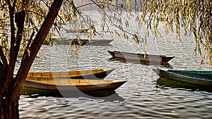 Boats on the Phewa Lake, Pokhara