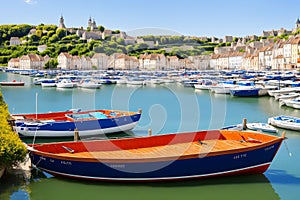 boats in the picturesque in La Flotte, France. photo