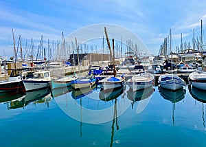 Boats in the port of Cannes in the south of France