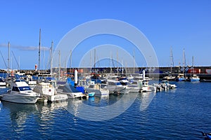 Boats in the port in Gran Tarajal, Fuerteventura