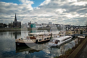 Boats at the port in Maastricht