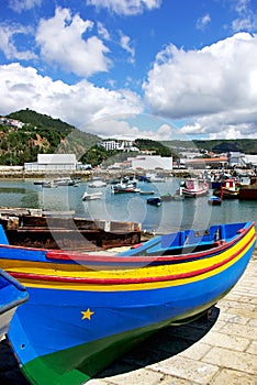 Boats in Port of Sesimbra. photo