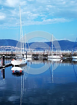 Boats in the port of Vigo photo