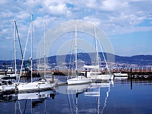 Boats in the port of Vigo photo