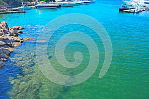 Boats in Porto Cervo harbor