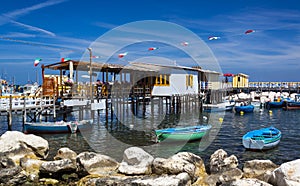 Boats and restaurants at the Marina Piccola, Sorrento