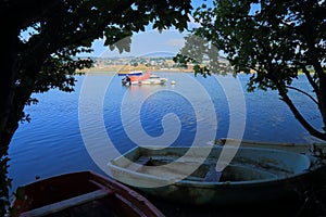 Boats on the river Axe