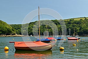 Boats on the River Fowey Cornwall UK