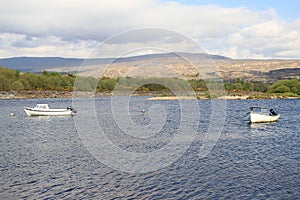 Boats On The River Lochy Near Fort William, Scotland.