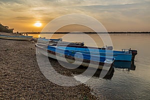 Boats on the river Nile in Abri, Sud