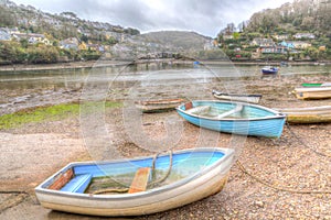 Boats on river between Noss Mayo and Newton Ferrers Devon