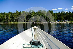 boats on river, in Sweden Scandinavia North Europe