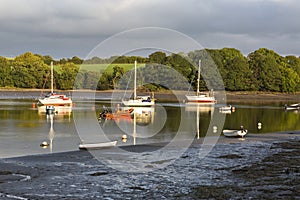 Boats on river Teifi, Wales