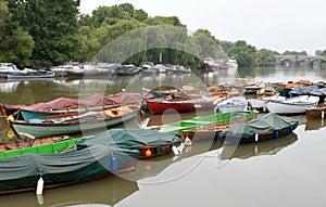 Boats on the river Thames at Richmond London