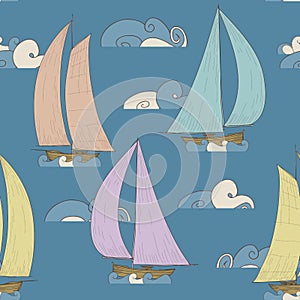 Boats sailing on sea pattern