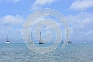 Boats in San Blas archipelago, PanamÃ¡