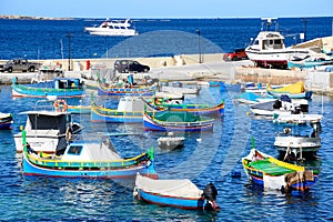 Boats in San Pawl bay, Malta.