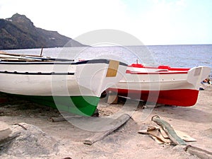 Boats on sandbank